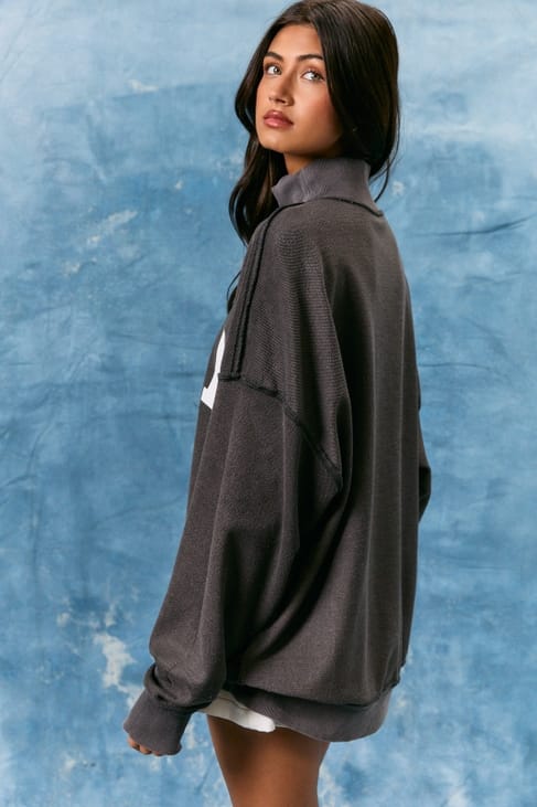 American Classic Oversized Reversible Mock Neck Sweatshirt