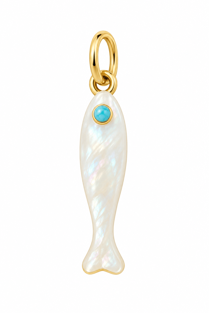 Pearly Reef Fish Pendant 18kt Gold-Plated Pearly Fish Statement Pendant | The Red Owl Pendant Bar