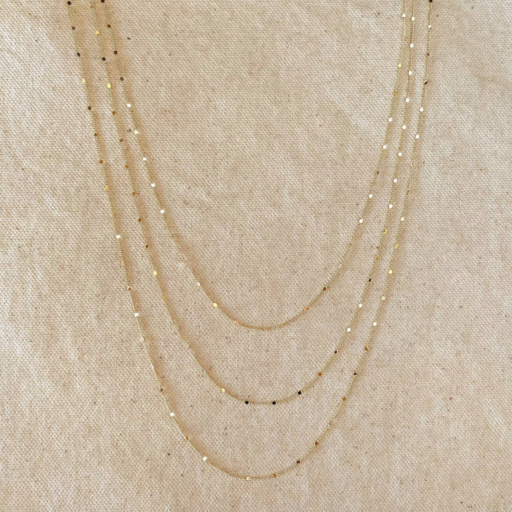 Waterproof Gold Filled Sequin Chain