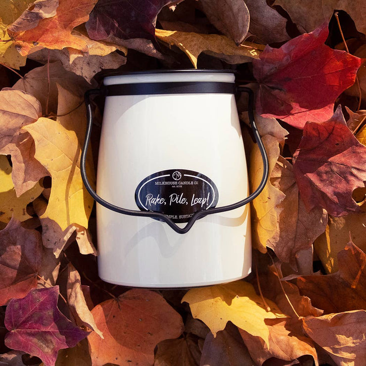 Milkhouse Butter Jar Candle 22 oz - Rake, Pile, Leap!