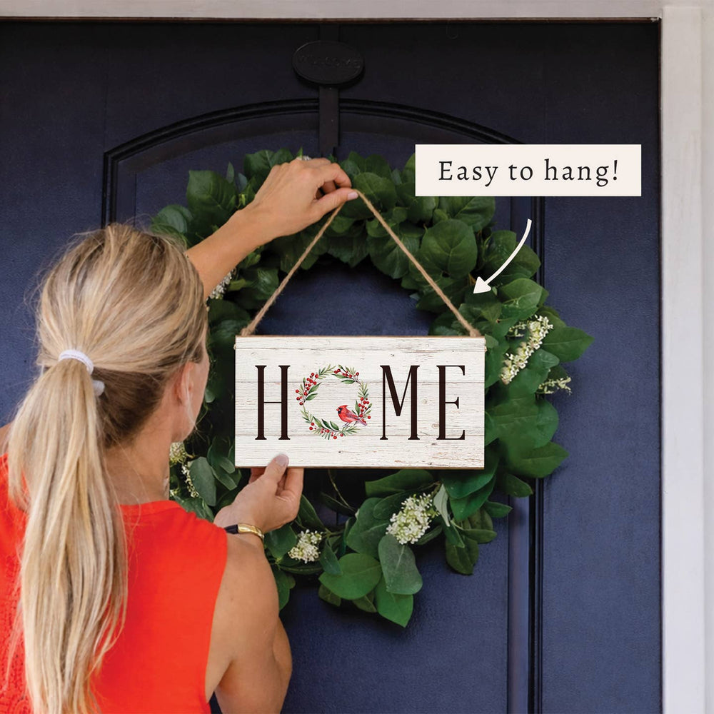 Cardinal Holiday Home Wood Twine Sign Cardinal Holiday Home Wood Sign – Rustic Christmas Decor Home