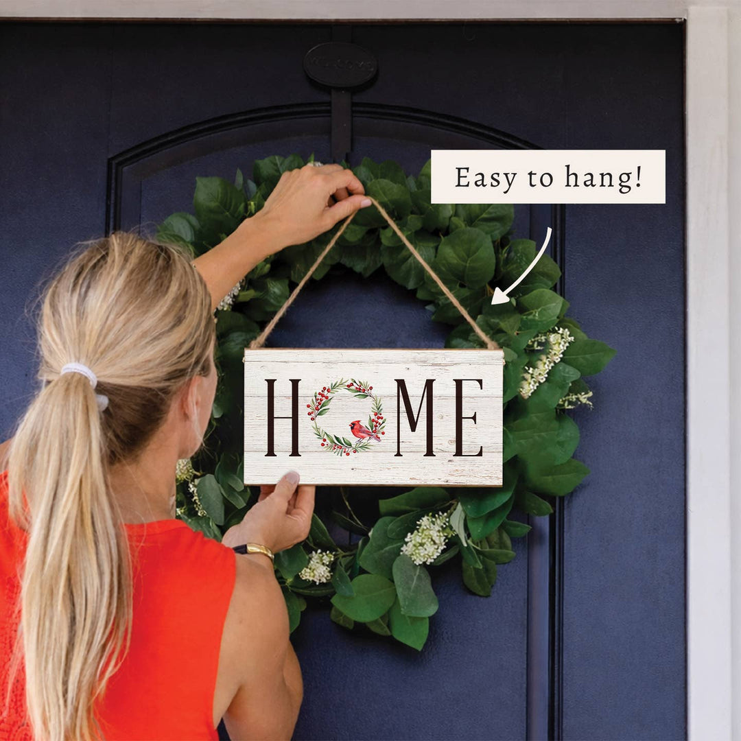 Cardinal Holiday Home Wood Twine Sign Cardinal Holiday Home Wood Sign – Rustic Christmas Decor Home