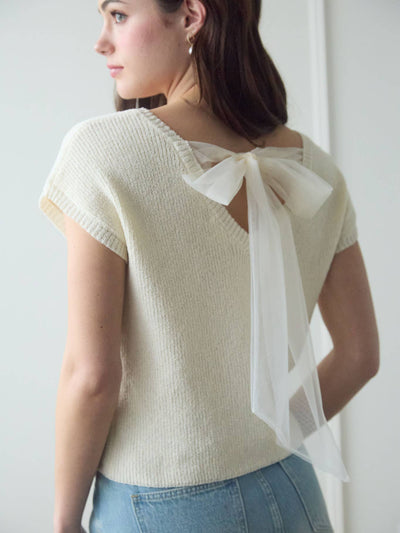 Chiffon Crush Bow Top