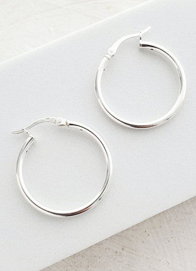 Silver Tube Hoops