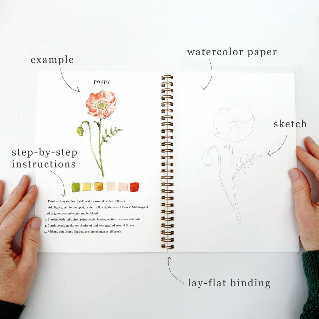 Emily Lex Studio Watercolor Flowers Workbook