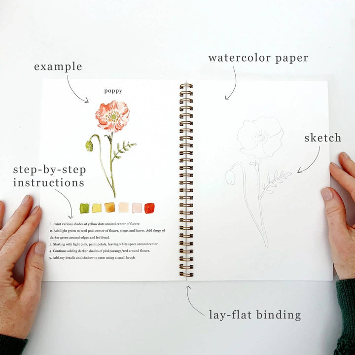Emily Lex Studio Watercolor Flowers Workbook