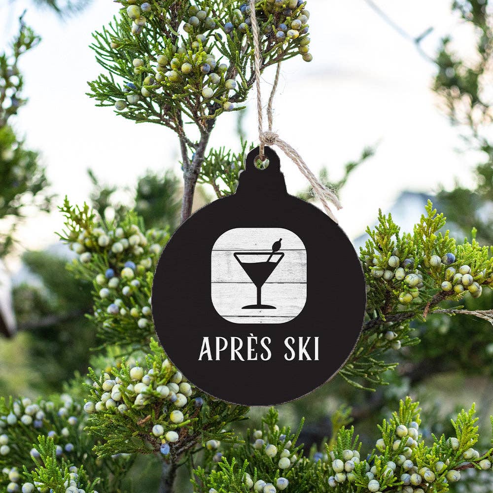 Black and White Après Ski Bulb Ornament