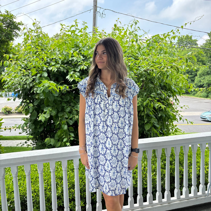 Shell Seeker Flutter Sleeve Dress