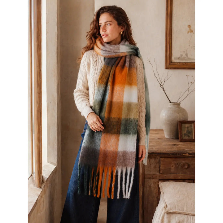 Cozy Long Fringe Fuzzy Scarf Cozy Fuzzy Scarf with Long Fringe – Soft Winter Accessory Scarves