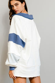 French Terry Ivory Color Block Tunic