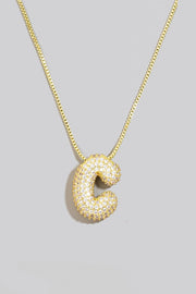 Pave Bubble Initial Necklace