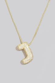 Pave Bubble Initial Necklace