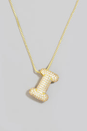 Pave Bubble Initial Necklace