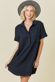 Everyday Shirt Dress in Black