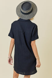 Everyday Shirt Dress in Black