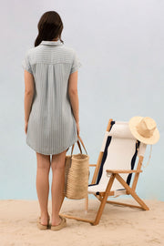 Chambray Striped Mini Dress