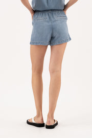 High Waist Chambray Shorts