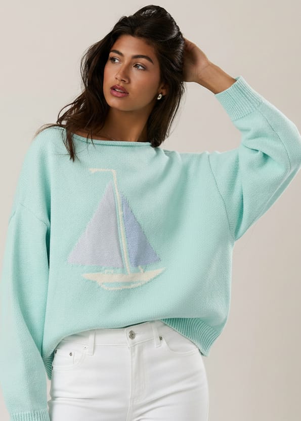 Regatta Sailboat Sweater in Mint
