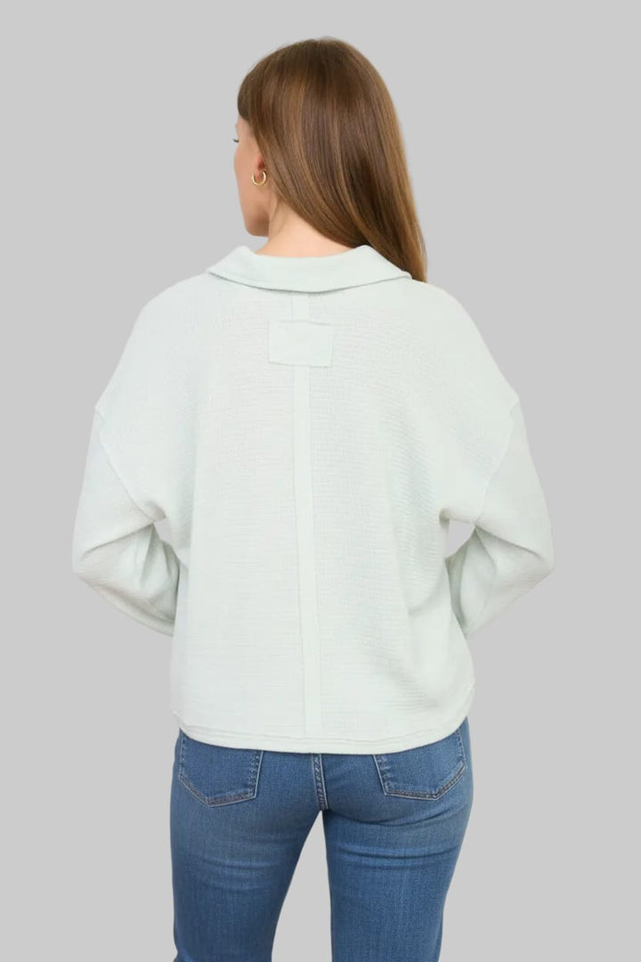 Easy Days Textured Knit Mint Polo