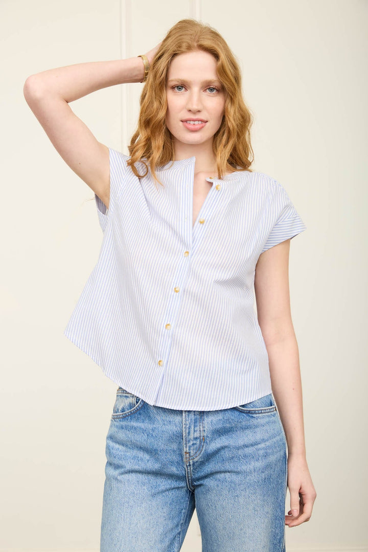 Sabrina Stripe Cuffed Sleeve Top