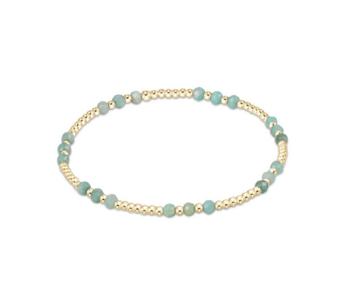 Enewton Gemstone Gold Joy Pattern 3mm Bead Bracelet - Amazonite