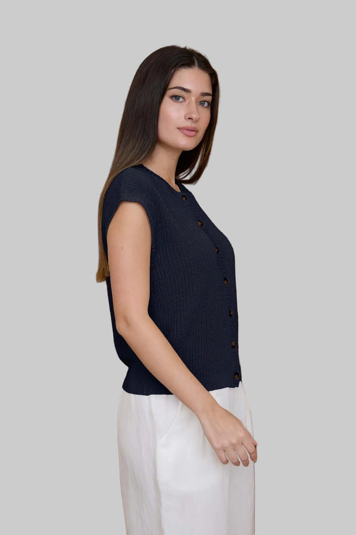 Navy Harbor Knit Top