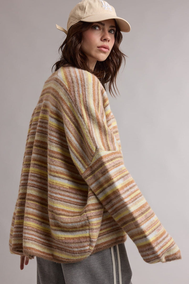 Chasing Fall Striped Cardigan