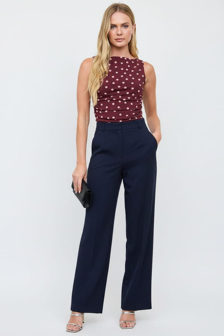 Audrey Polka Dot Mesh Sleeveless Top