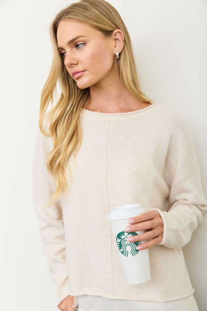 Always Cozy Rolled Neck Sweater Always Cozy Rolled Neck Sweater | Relaxed Wool Blend Tops