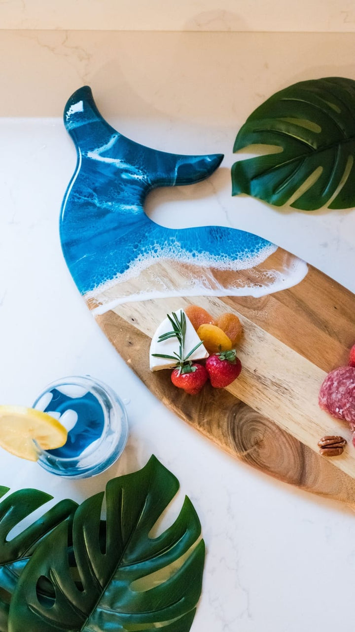Resin Art Whale Charcuterie Board