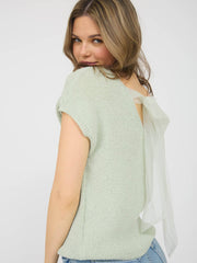 Chiffon Crush Bow Top