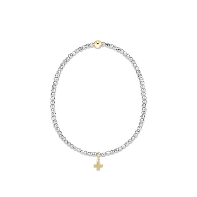 Enewton Silver Faceted Hematite 2mm Bead Bracelet - Signature Cross