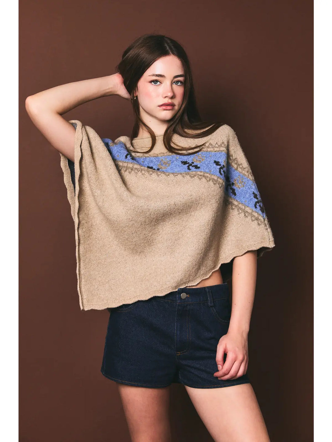 Rosalyn Fair Isle Sweater Poncho