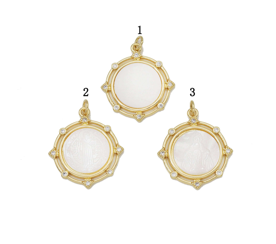 Mother of Pearl Coin Pendant Mother of Pearl Coin Pendant