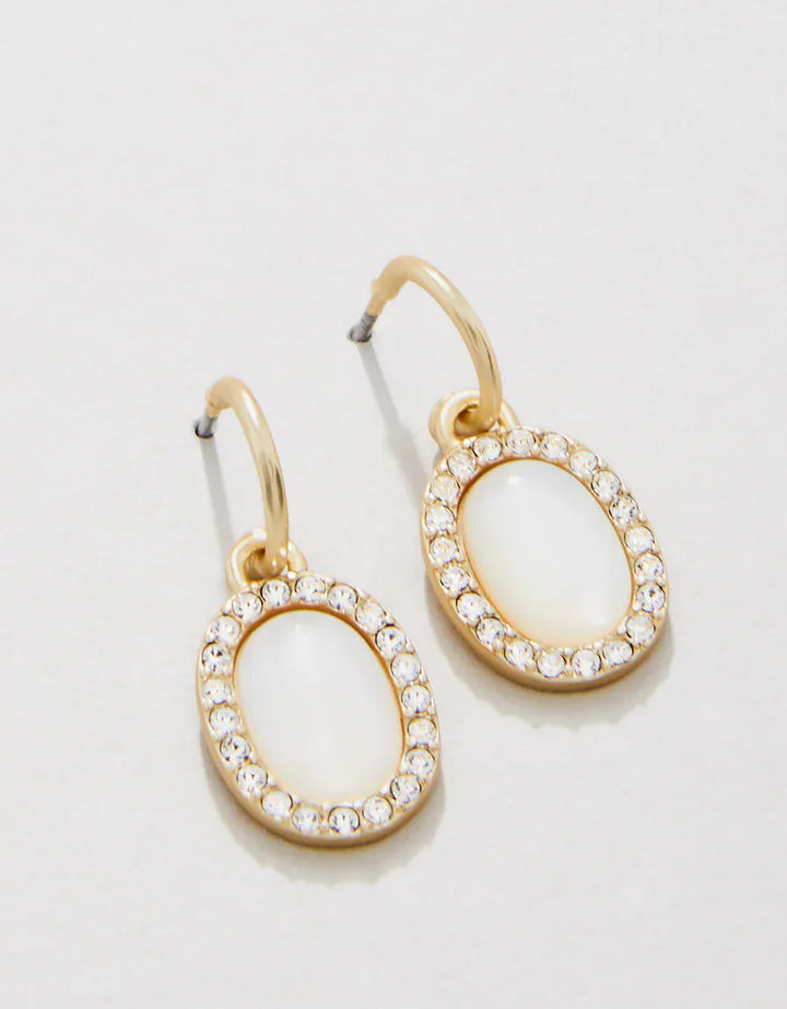 Spartina 449 Oval Halo Drop Hoop Earrings