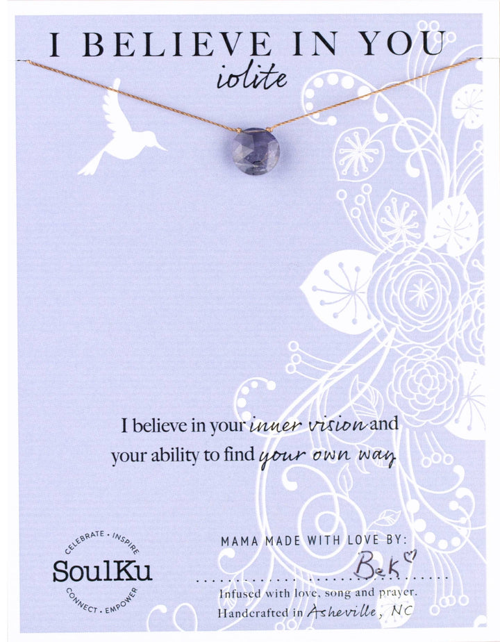 Iolite Gemstone Necklace - I Believe in You