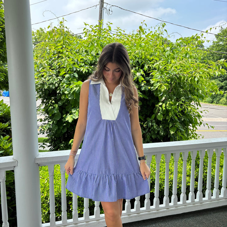 Seaside Stripe Sleeveless Dress