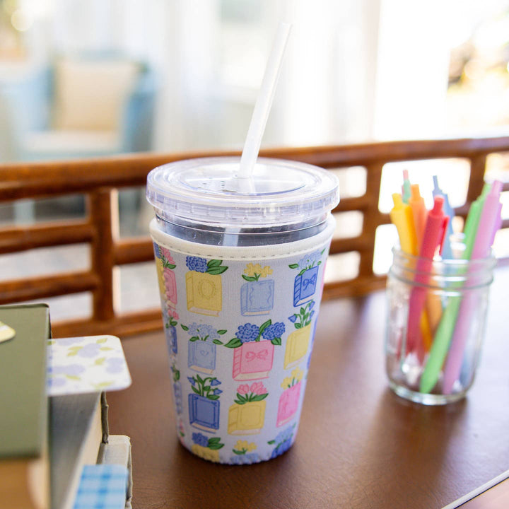 Books &amp; Hydrangeas Reusable Coffee Sleeve