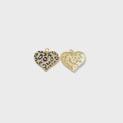 Pave Leopard Heart Charm