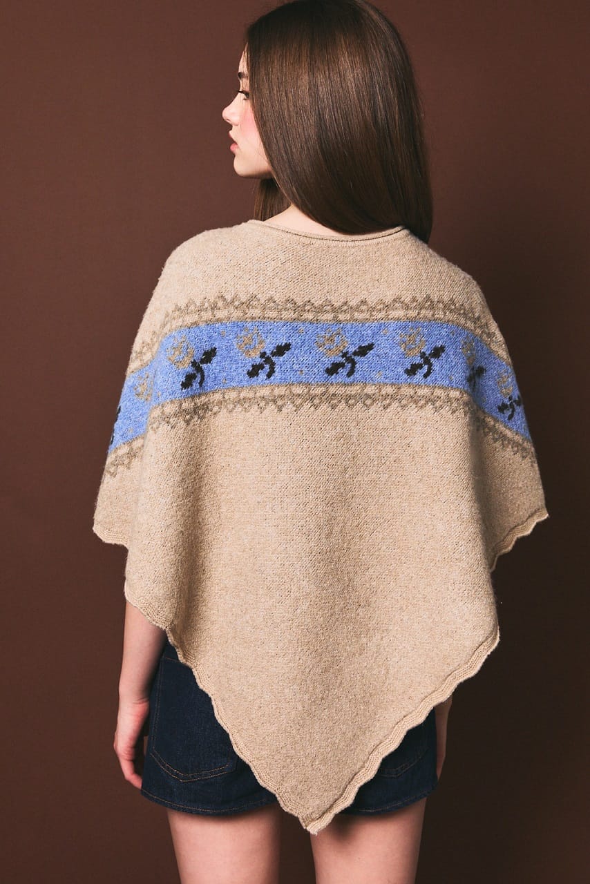 Rosalyn Fair Isle Sweater Poncho