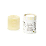 Little Bee of CT 3 x 3 Inch Hand Rolled Beeswax Pillar Candle
