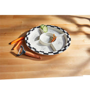 Checkered Crudite Veggie Platter Set