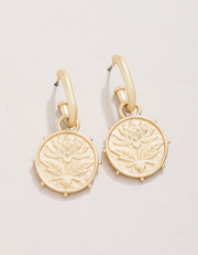 Spartina 449 Lotus Drop Hoop Earrings Gold