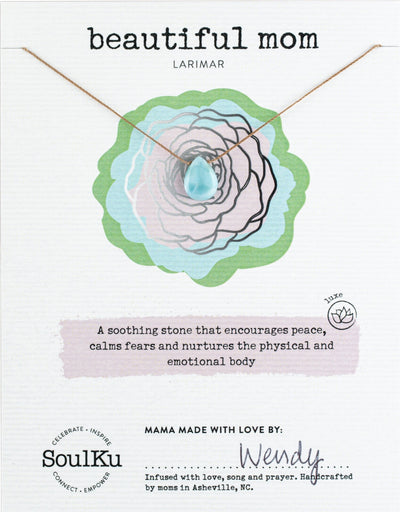 Soulku Beautiful Mom Larimar Necklace