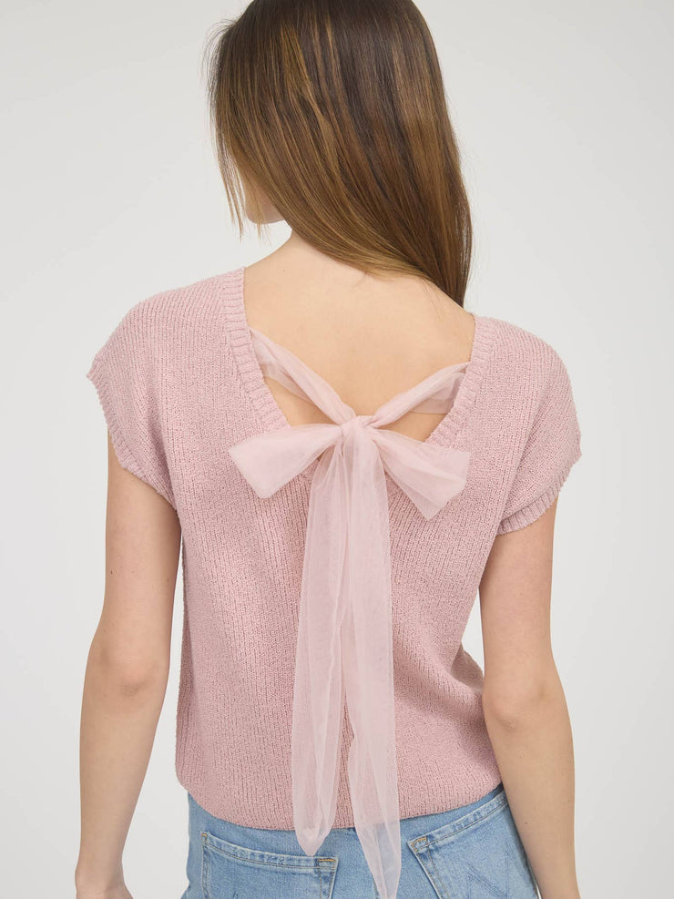 Chiffon Crush Bow Top