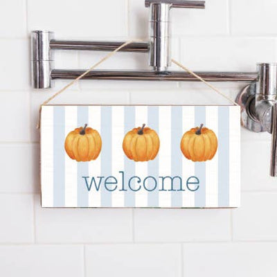 Preppy Pumpkins Welcome Twine Hanging Sign