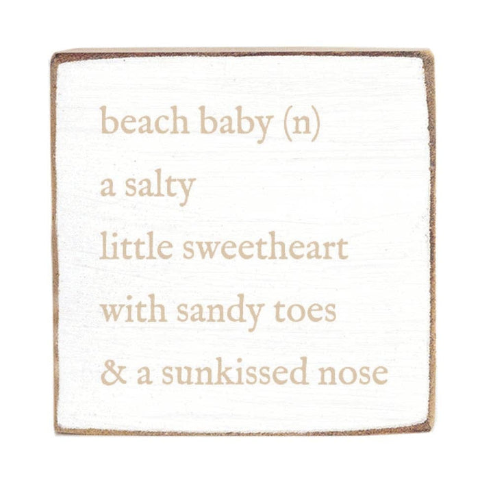 Beach Baby Definition Block Sign | Coastal Decor