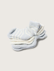 Barefoot Dreams CozyChic Infant Socks 3-Pack - Blue/Pearl