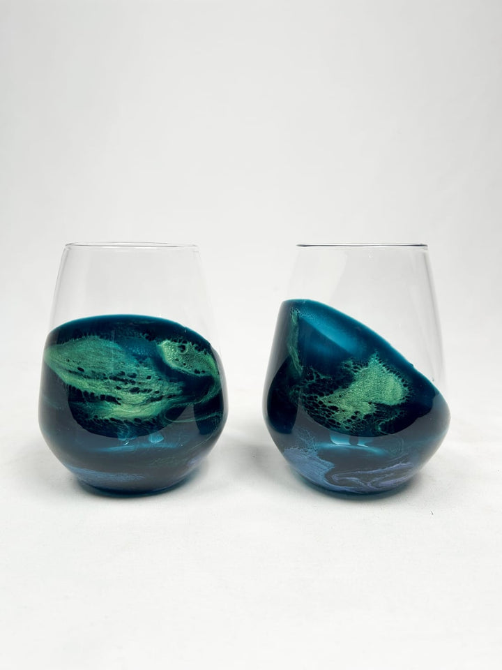 Resin Coated Stemless Glass