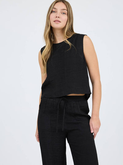 Classic Back Button Sleeveless Top